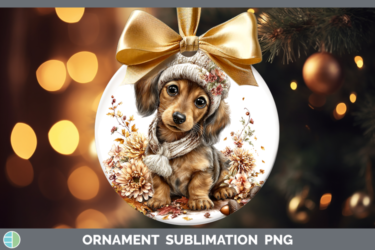 Dachshund Dogs 01 Knit Hat Ornament Sublimation Design