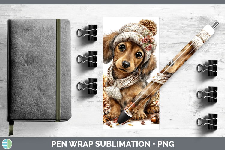 Dachshund Dogs 01 Knit Hat Pen Wrap Sublimation Design