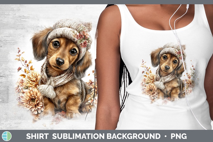 Dachshund Dogs 01 Knit Hat Shirt Sublimation Design