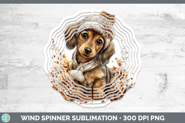 Dachshund Dogs 01 Knit Hat Wind Spinner Sublimation Design