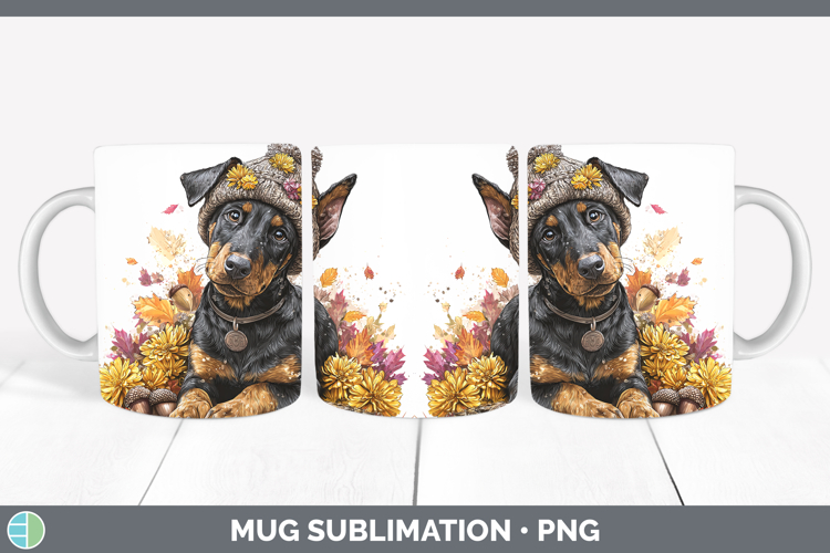 Doberman Pinscher Dogs 01 Knit Hat Mug Wrap Sublimation Desi