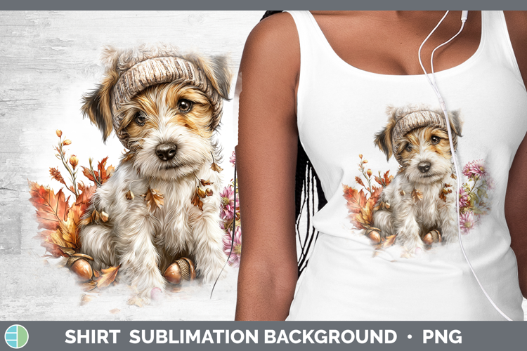 Fox Terrier Dogs 01 Knit Hat Shirt Sublimation Design
