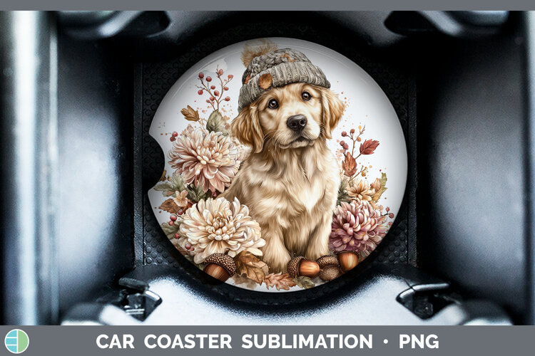 GorgeousDogs 01 Knit Hat Car Coaster design.