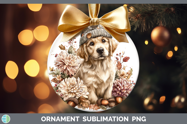 Golden Retriever Dogs 01 Knit Hat Ornament Sublimation Desig