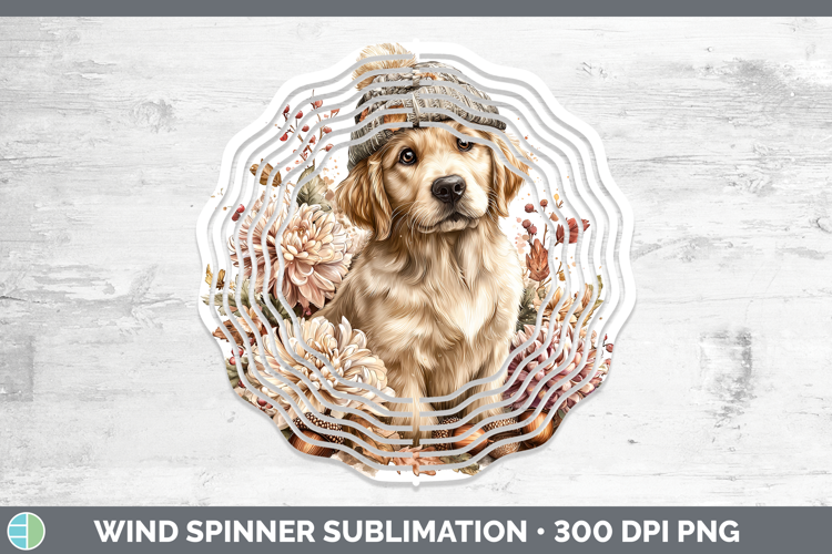 Golden Retriever Dogs 01 Knit Hat Wind Spinner Sublimation D