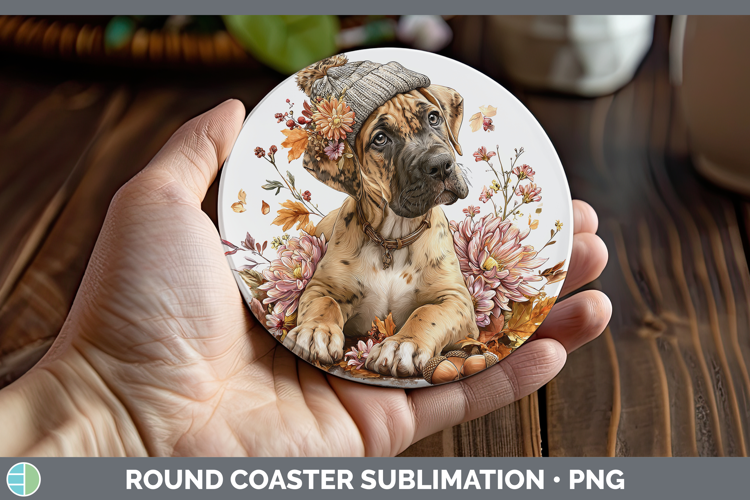 Great Dane Dogs 01 Knit Hat Round Coaster Sublimation Design