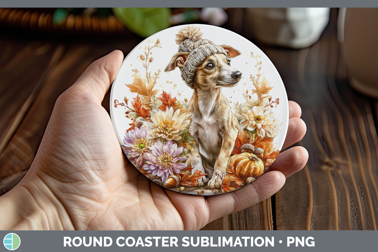 Greyhound Dogs 01 Knit Hat Round Coaster Sublimation Design