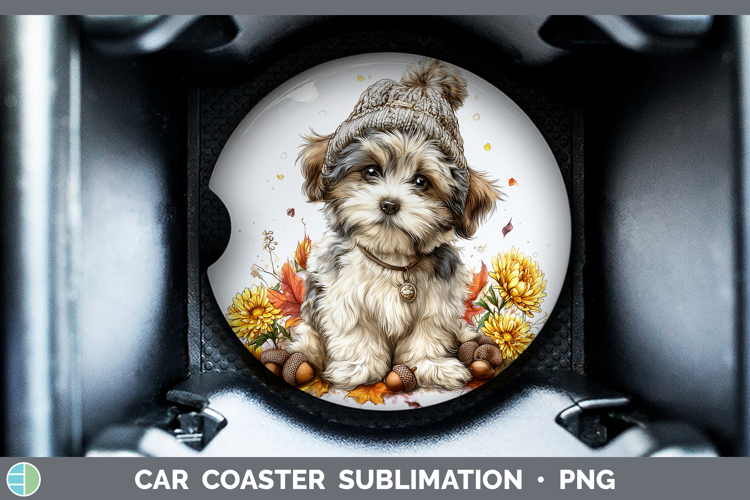Lhasa Apso Dogs 01 Knit Hat Car Coaster Sublimation Design