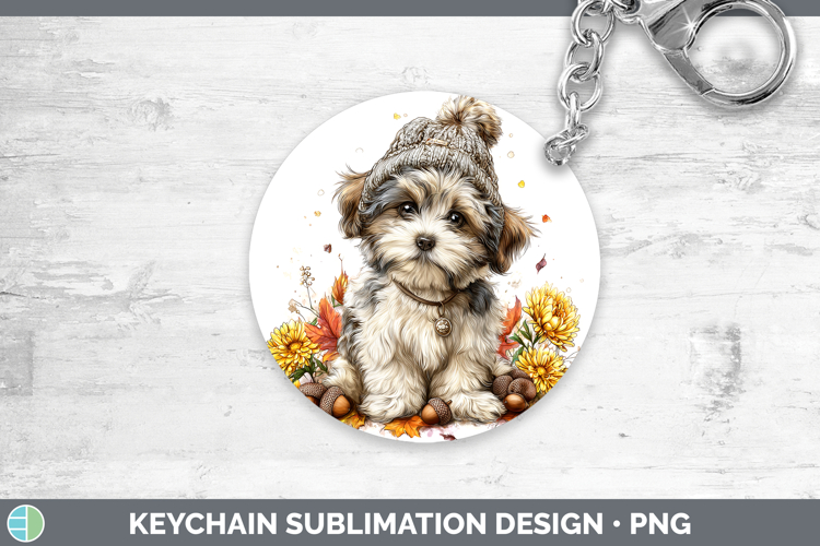 Lhasa Apso Dogs 01 Knit Hat Keychain Sublimation Design