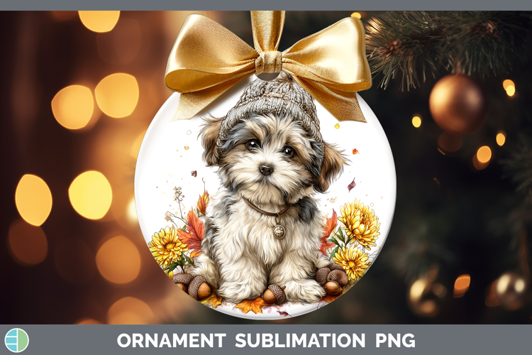 Lhasa Apso Dogs 01 Knit Hat Ornament Sublimation Design