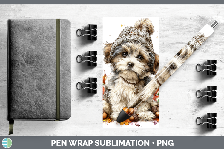 Lhasa Apso Dogs 01 Knit Hat Pen Wrap Sublimation Design