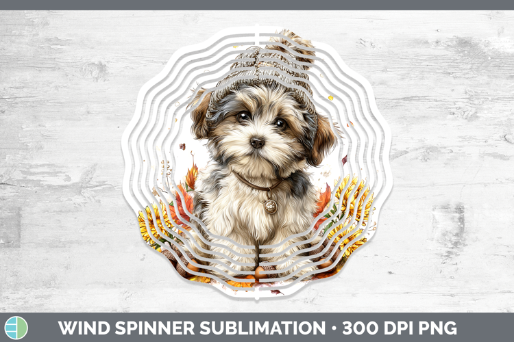 Lhasa Apso Dogs 01 Knit Hat Wind Spinner Sublimation Design