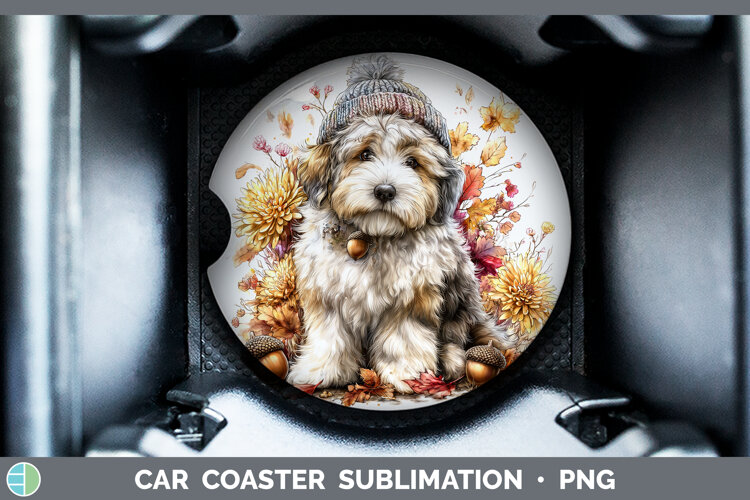 GorgeousDogs 01 Knit Hat Car Coaster design.