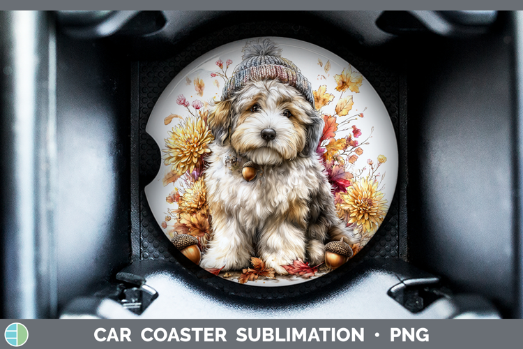 Old English Sheepdog Dogs 01 Knit Hat Car Coaster Sublimatio