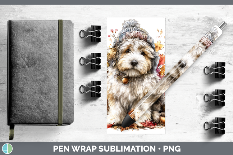 Old English Sheepdog Dogs 01 Knit Hat Pen Wrap Sublimation D