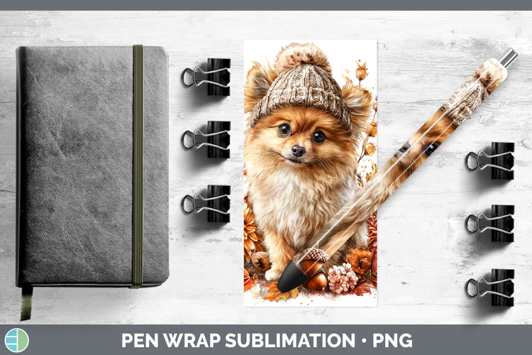 Pomeranian Dogs 01 Knit Hat Pen Wrap Sublimation Design