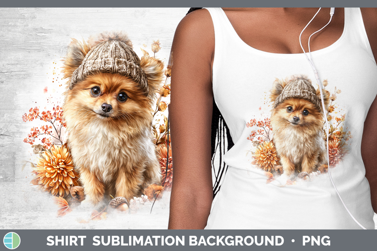 Pomeranian Dogs 01 Knit Hat Shirt Sublimation Design