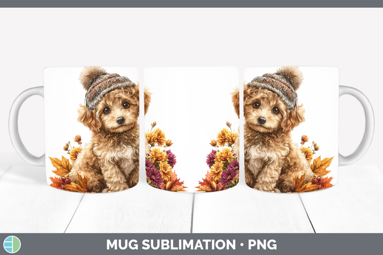 Poodle Dogs 01 Knit Hat Mug Wrap Sublimation Design