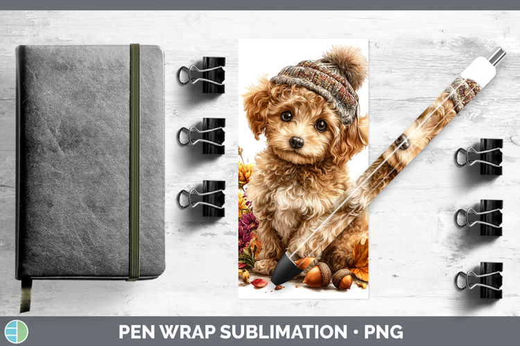 Poodle Dogs 01 Knit Hat Pen Wrap Sublimation Design