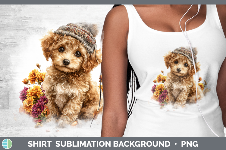 Poodle Dogs 01 Knit Hat Shirt Sublimation Design