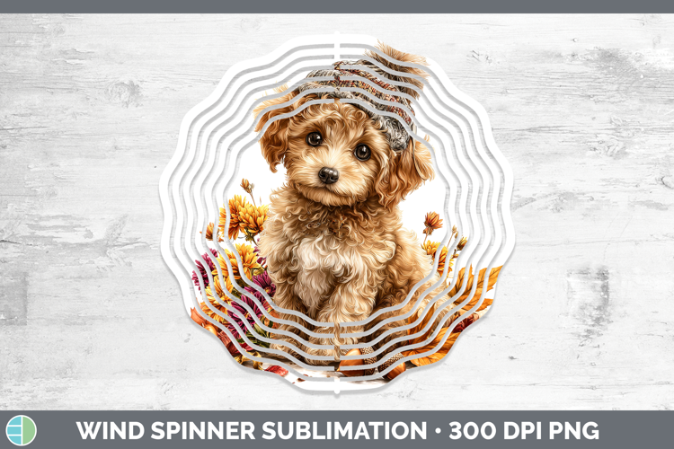Poodle Dogs 01 Knit Hat Wind Spinner Sublimation Design