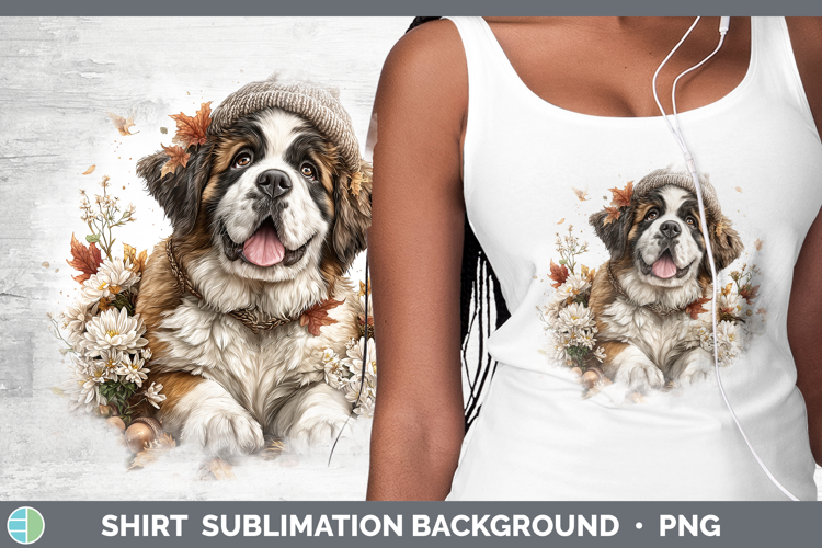 Saint Bernard Dogs 01 Knit Hat Shirt Sublimation Design