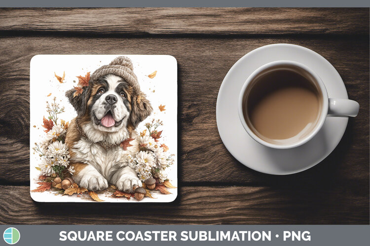 GorgeousDogs 01 Knit Hat Square Coaster design.