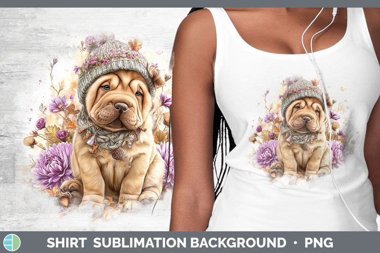 Shar Pei Dogs 01 Knit Hat Shirt Sublimation Design