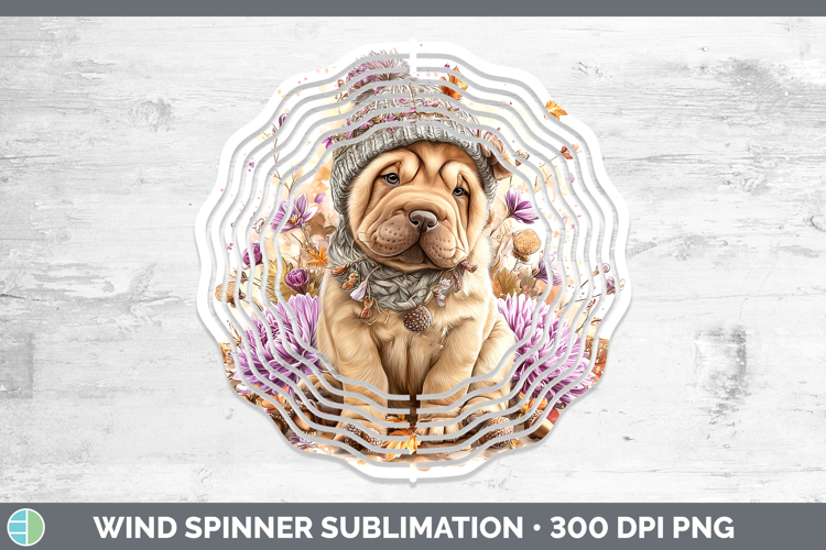 Shar Pei Dogs 01 Knit Hat Wind Spinner Sublimation Design