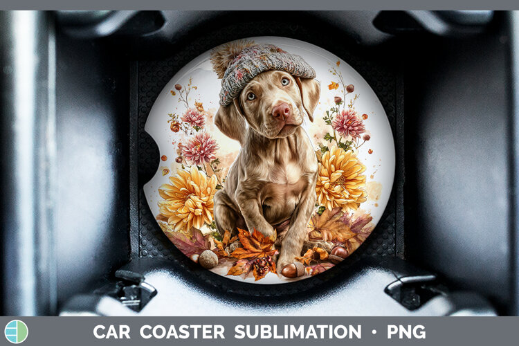GorgeousDogs 01 Knit Hat Car Coaster design.
