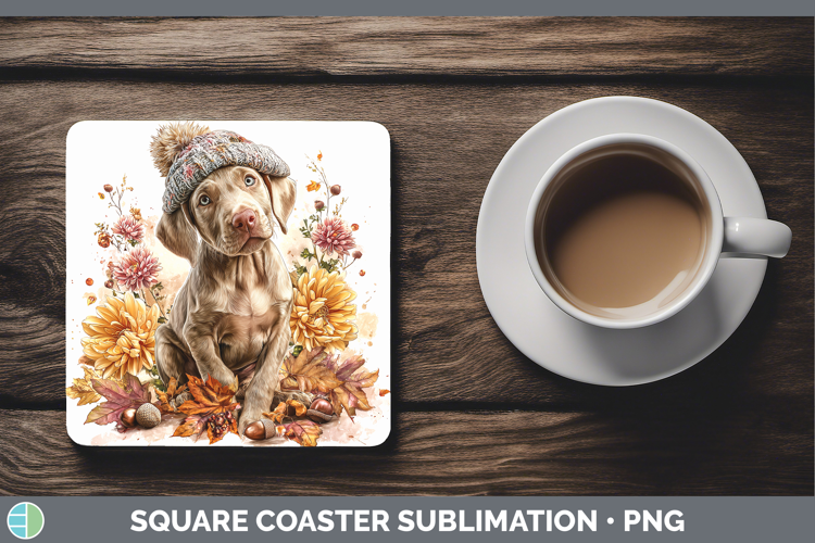 Weimaraner Dogs 01 Knit Hat Square Coaster Sublimation Desig