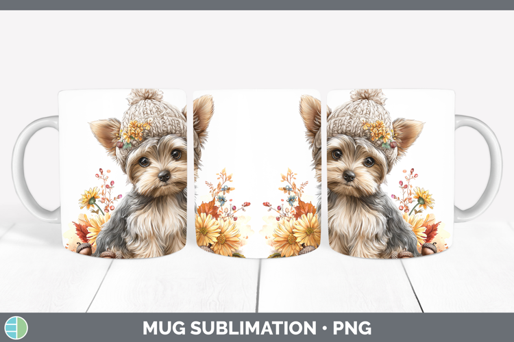 Yorkshire Terrier Dogs 01 Knit Hat Mug Wrap Sublimation Desi