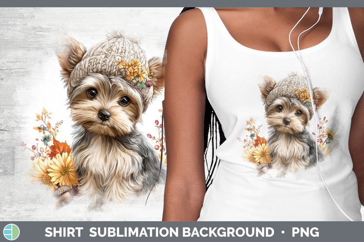 Yorkshire Terrier Dogs 01 Knit Hat Shirt Sublimation Design