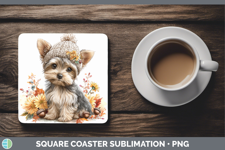 Yorkshire Terrier Dogs 01 Knit Hat Square Coaster Sublimatio