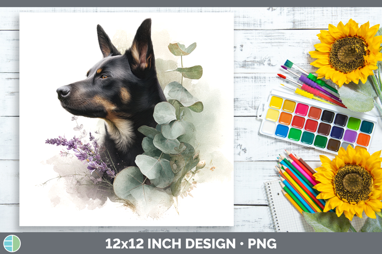 Australian Kelpie Dogs 01 Lavender and Eucalyptus Paper Back