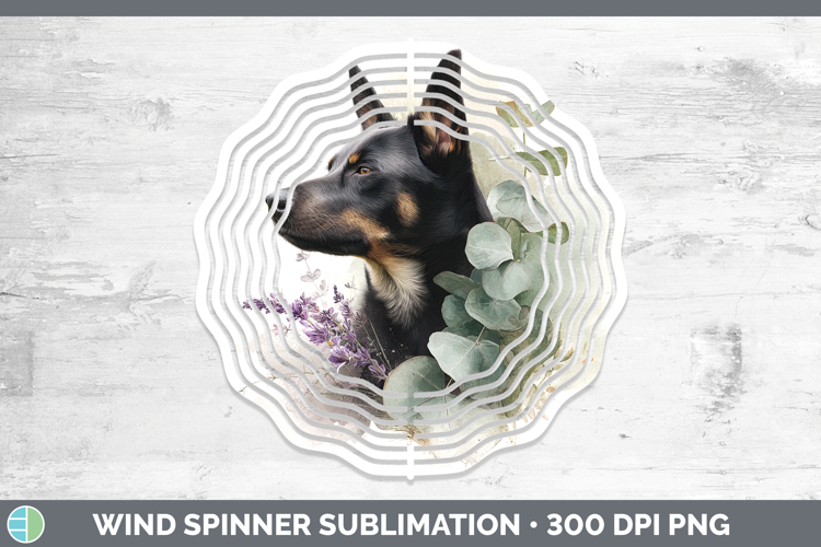 Australian Kelpie Dogs 01 Lavender and Eucalyptus Wind Spinn