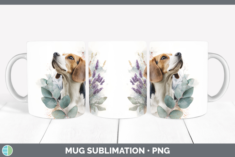 Beagle Dogs 01 Lavender and Eucalyptus Mug Wrap Sublimation