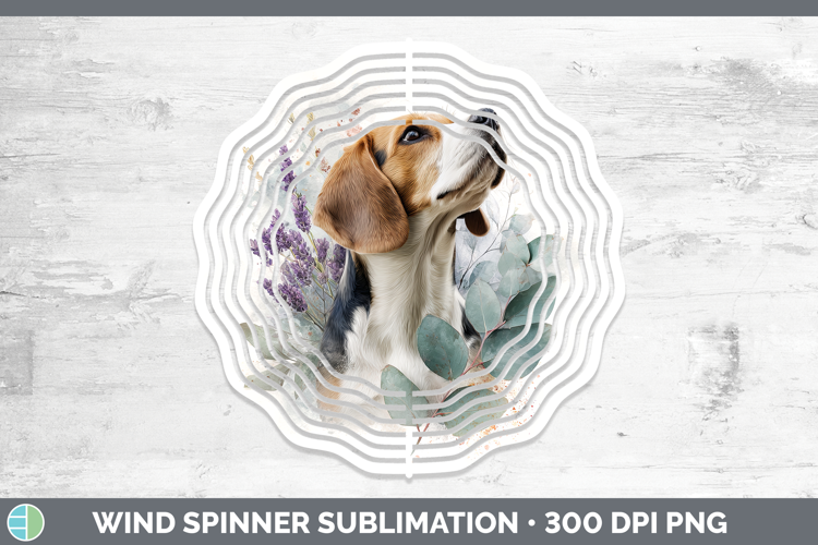Beagle Dogs 01 Lavender and Eucalyptus Wind Spinner Sublimat