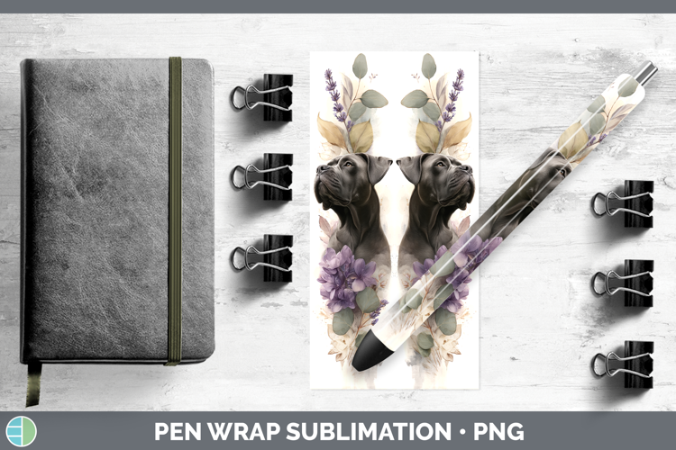 Cane Corso Dogs 01 Lavender and Eucalyptus Pen Wrap Sublimat