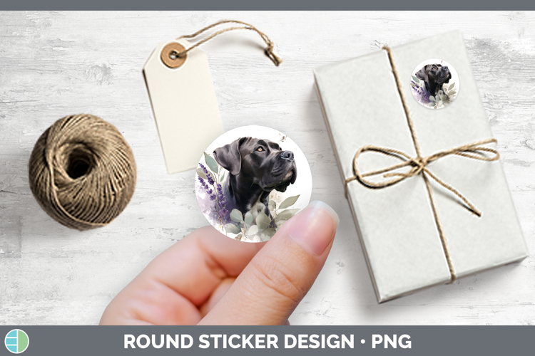 Cane Corso Dogs 01 Lavender and Eucalyptus Stickers Design