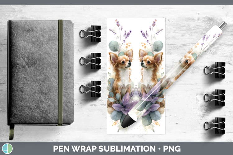 Chihuahua Dogs 01 Lavender and Eucalyptus Pen Wrap Sublimati