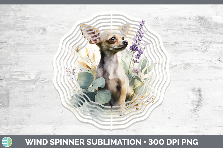 Chihuahua Dogs 01 Lavender and Eucalyptus Wind Spinner Subli