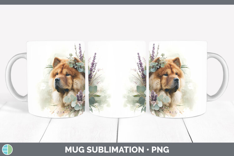 GorgeousDogs 01 Lavender and Eucalyptus Mug Wrap design.
