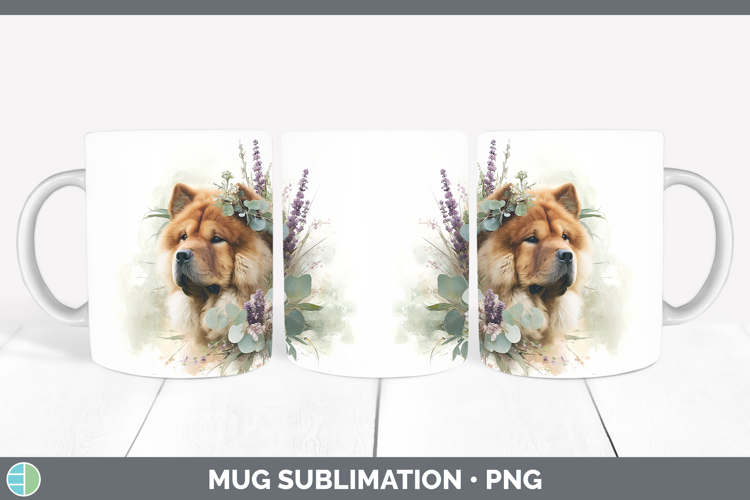 Chow Chow Dogs 01 Lavender and Eucalyptus Mug Wrap Sublimati
