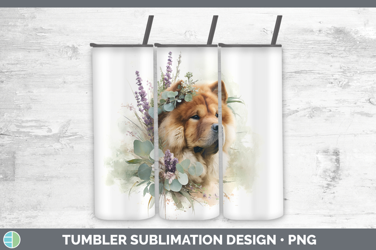 Chow Chow Dogs 01 Lavender and Eucalyptus Tumbler Sublimatio