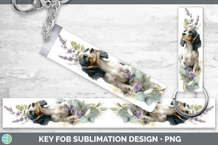 Cocker Spaniel Dogs 01 Lavender and Eucalyptus Key Fob Subli