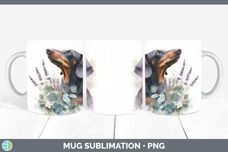 Dachshund Dogs 01 Lavender and Eucalyptus Mug Wrap Sublimati
