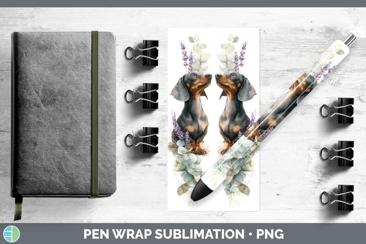 Dachshund Dogs 01 Lavender and Eucalyptus Pen Wrap Sublimati