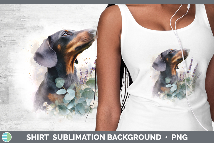 Dachshund Dogs 01 Lavender and Eucalyptus Shirt Sublimation