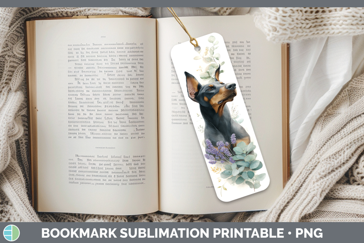 Doberman Pinscher Dogs 01 Lavender and Eucalyptus Bookmark S